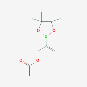 molecular formula C11H19BO4 B13983907 2-(4,4,5,5-Tetramethyl-1,3,2-dioxaborolan-2-yl)allyl acetate 