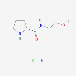 molecular formula C7H15ClN2O2 B1398392 N-(2-Hydroxyethyl)-2-pyrrolidinecarboxamide hydrochloride CAS No. 1236259-16-7
