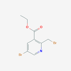 molecular formula C9H9Br2NO2 B13983934 Ethyl 5-bromo-2-(bromomethyl)nicotinate CAS No. 41598-79-2