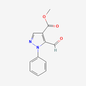 molecular formula C12H10N2O3 B1398395 5-甲酰基-1-苯基-1H-吡唑-4-羧酸甲酯 CAS No. 1019012-13-5