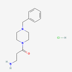 molecular formula C14H22ClN3O B1398399 3-Amino-1-(4-benzyl-1-piperazinyl)-1-propanone hydrochloride CAS No. 1220031-24-2
