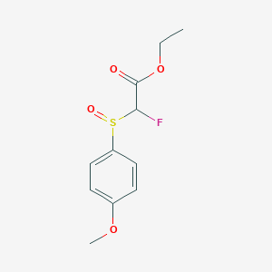 molecular formula C11H13FO4S B13984009 Ethyl fluoro(4-methoxybenzene-1-sulfinyl)acetate CAS No. 129599-92-4