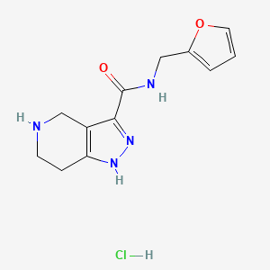 molecular formula C12H15ClN4O2 B1398405 N-(2-Furylmethyl)-4,5,6,7-tetrahydro-1H-pyrazolo-[4,3-c]pyridine-3-carboxamide hydrochloride CAS No. 1219957-69-3