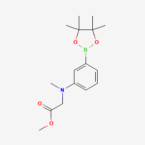 molecular formula C16H24BNO4 B13984061 Methyl 2-(methyl(3-(4,4,5,5-tetramethyl-1,3,2-dioxaborolan-2-yl)phenyl)amino)acetate 