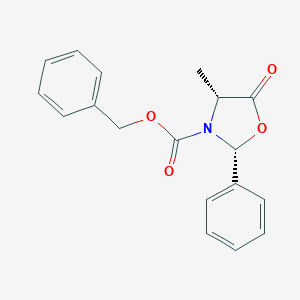 molecular formula C18H17NO4 B139841 (2R,4R)-3-Benzyloxycarbonyl-4-methyl-2-phenyl-1,3-oxazolidin-5-one CAS No. 143564-89-0