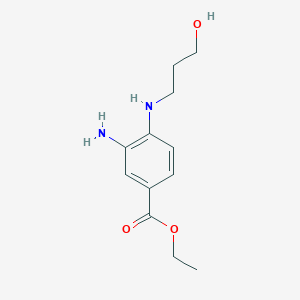 molecular formula C12H18N2O3 B1398410 Ethyl 3-amino-4-[(3-hydroxypropyl)amino]benzoate CAS No. 1220016-46-5