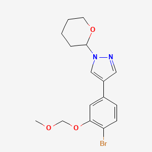 molecular formula C16H19BrN2O3 B13984109 4-(4-Bromo-3-(methoxymethoxy)phenyl)-1-(tetrahydro-2H-pyran-2-yl)-1H-pyrazole 