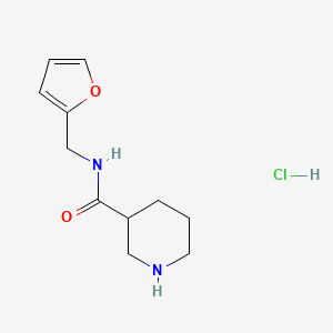 molecular formula C11H17ClN2O2 B1398412 N-(2-呋喃基甲基)-3-哌啶甲酰胺盐酸盐 CAS No. 1220037-64-8