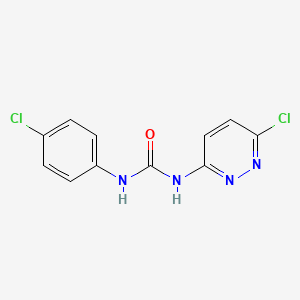 molecular formula C11H8Cl2N4O B13984123 N-(4-Chlorophenyl)-N'-(6-chloropyridazin-3-yl)urea CAS No. 87977-03-5