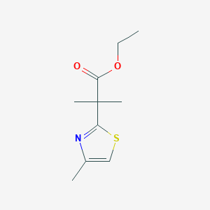 molecular formula C10H15NO2S B13984132 Ethyl 2-methyl-2-(4-methyl-1,3-thiazol-2-yl)propanoate 