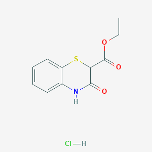 molecular formula C11H12ClNO3S B1398416 3-Oxo-3,4-dihydro-2H-benzo[1,4]thiazine-2-carboxylic acid ethyl ester hydrochloride CAS No. 1228070-79-8