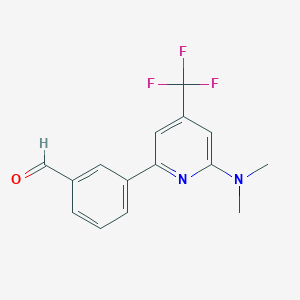 molecular formula C15H13F3N2O B1398417 3-(6-Dimethylamino-4-trifluoromethyl-pyridin-2-yl)-benzaldehyde CAS No. 1299607-62-7