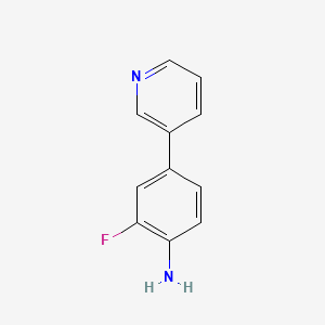 molecular formula C11H9FN2 B13984214 2-Fluoro-4-(pyridin-3-yl)benzenamine 
