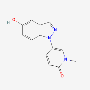 molecular formula C13H11N3O2 B13984224 5-(5-Hydroxy-1H-indazol-1-yl)-1-methylpyridin-2(1H)-one 