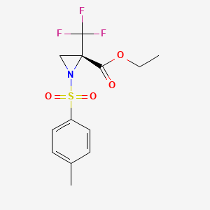 molecular formula C13H14F3NO4S B1398424 (S)-Ethyl 1-tosyl-2-(trifluoromethyl)-aziridine-2-carboxylate CAS No. 644976-57-8