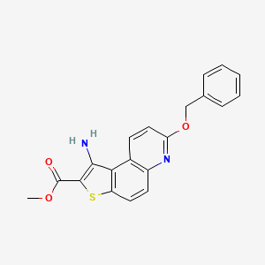 molecular formula C20H16N2O3S B13984253 Methyl 1-amino-7-(benzyloxy)thieno[3,2-f]quinoline-2-carboxylate 