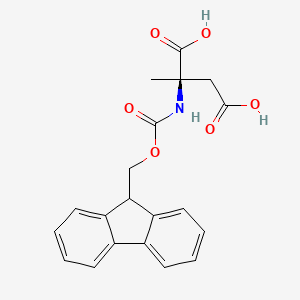 molecular formula C20H19NO6 B1398426 Fmoc-alpha-methyl-D-aspartic acid CAS No. 1283766-23-3