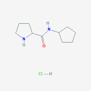 molecular formula C10H19ClN2O B1398427 N-Cyclopentyl-2-pyrrolidinecarboxamide hydrochloride CAS No. 1236266-77-5