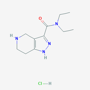 molecular formula C11H19ClN4O B1398430 N,N-Diethyl-4,5,6,7-tetrahydro-1H-pyrazolo[4,3-c]pyridine-3-carboxamide hydrochloride CAS No. 1220017-83-3