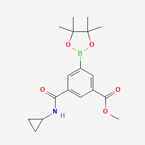 molecular formula C18H24BNO5 B13984325 Methyl 3-(cyclopropylcarbamoyl)-5-(4,4,5,5-tetramethyl-1,3,2-dioxaborolan-2-yl)benzoate 