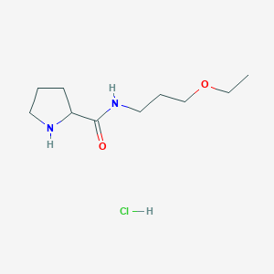 molecular formula C10H21ClN2O2 B1398433 N-(3-Ethoxypropyl)-2-pyrrolidinecarboxamide hydrochloride CAS No. 1236257-01-4