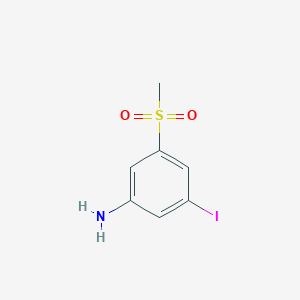 molecular formula C7H8INO2S B13984357 3-Iodo-5-(methanesulfonyl)aniline CAS No. 62606-01-3