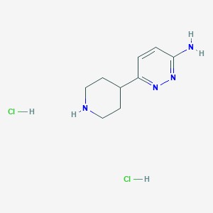 molecular formula C9H16Cl2N4 B13984360 6-(4-Piperidinyl)-3-pyridazinamine dihydrochloride 