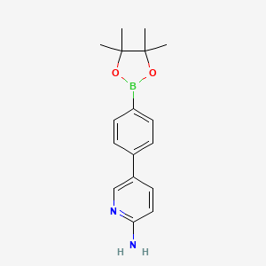 molecular formula C17H21BN2O2 B13984361 5-(4-(4,4,5,5-Tetramethyl-1,3,2-dioxaborolan-2-YL)phenyl)pyridin-2-amine 