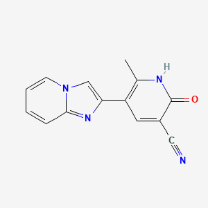 molecular formula C14H10N4O B13984370 5-imidazo[1,2-a]pyridin-2-yl-6-methyl-2-oxo-1H-pyridine-3-carbonitrile 