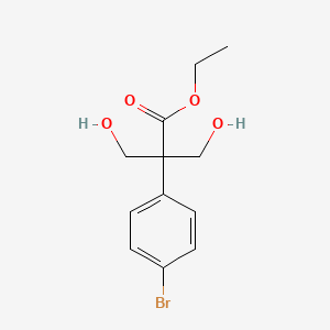 molecular formula C12H15BrO4 B13984440 Ethyl 2-(4-bromophenyl)-3-hydroxy-2-(hydroxymethyl)propanoate CAS No. 1423702-61-7