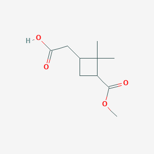 molecular formula C10H16O4 B13984453 2-(3-(Methoxycarbonyl)-2,2-dimethylcyclobutyl)acetic acid 