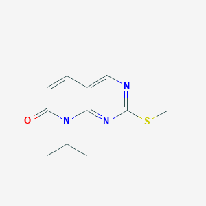 molecular formula C12H15N3OS B13984488 8-isopropyl-5-methyl-2-methylsulphanyl-8H-pyrido[2,3-d]pyrimidin-7-one CAS No. 850628-77-2