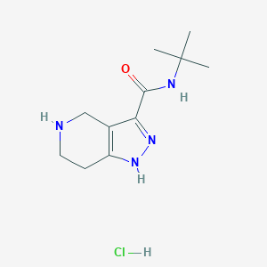 molecular formula C11H19ClN4O B1398449 N-(tert-Butyl)-4,5,6,7-tetrahydro-1H-pyrazolo[4,3-c]pyridine-3-carboxamide hydrochloride CAS No. 1220027-65-5