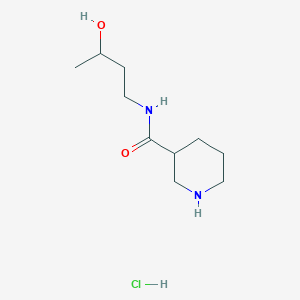 molecular formula C10H21ClN2O2 B1398451 N-(3-羟基丁基)-3-哌啶甲酰胺盐酸盐 CAS No. 1220037-61-5