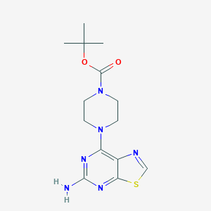 molecular formula C14H20N6O2S B13984514 Tert-butyl 4-(5-aminothiazolo[5,4-d]pyrimidin-7-yl)piperazine-1-carboxylate 