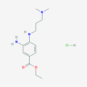 molecular formula C14H24ClN3O2 B1398452 Ethyl 3-amino-4-{[3-(dimethylamino)propyl]-amino}benzoate hydrochloride CAS No. 1220036-40-7