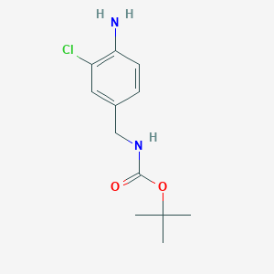 molecular formula C12H17ClN2O2 B13984538 Tert-butyl (4-amino-3-chlorobenzyl)carbamate 