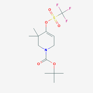 molecular formula C13H20F3NO5S B13984543 tert-butyl 5,5-dimethyl-4-(trifluoromethylsulfonyloxy)-5,6-dihydropyridine-1(2H)-carboxylate CAS No. 324769-08-6