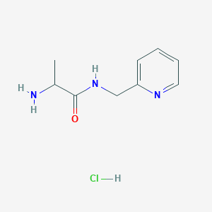 molecular formula C9H14ClN3O B1398456 2-氨基-N-(2-吡啶基甲基)丙酰胺盐酸盐 CAS No. 1236267-72-3