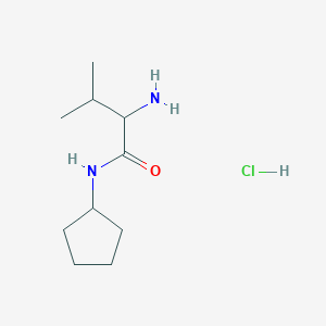 molecular formula C10H21ClN2O B1398458 2-Amino-N-cyclopentyl-3-methylbutanamide hydrochloride CAS No. 1236262-43-3