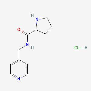 molecular formula C11H16ClN3O B1398462 N-(4-Pyridinylmethyl)-2-pyrrolidinecarboxamide hydrochloride CAS No. 1236262-54-6