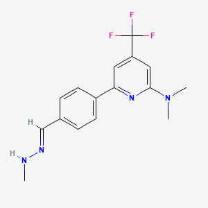 molecular formula C16H17F3N4 B1398469 二甲基-{6-[4-(甲基-腙甲基)-苯基]-4-三氟甲基-吡啶-2-基}-胺 CAS No. 1300019-70-8