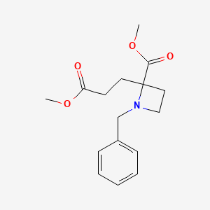 molecular formula C16H21NO4 B1398470 1-苄基-2-(3-甲氧基-3-氧代丙基)氮杂环丁烷-2-甲酸甲酯 CAS No. 1353160-88-9
