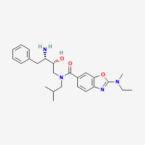 molecular formula C25H34N4O3 B13984771 N-((2R,3S)-3-amino-2-hydroxy-4-phenylbutyl)-2-(ethyl(methyl)amino)-N-isobutylbenzo[d]oxazole-6-carboxamide 