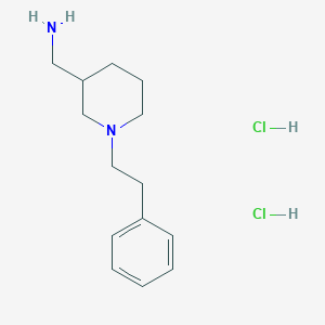 molecular formula C14H24Cl2N2 B1398478 C-(1-Phenethyl-piperidin-3-yl)-methylaminedihydrochloride CAS No. 1217080-29-9