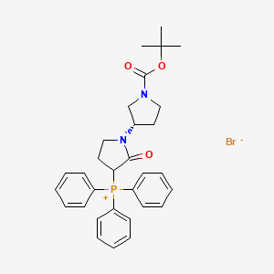B1398484 ((3'S)-1'-(tert-Butoxycarbonyl)-2-oxo-[1,3'-bipyrrolidin]-3-yl)triphenylphosphonium bromide CAS No. 400045-51-4