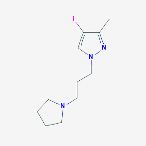 molecular formula C11H18IN3 B13984858 4-Iodo-3-methyl-1-(3-(pyrrolidin-1-yl)propyl)-1H-pyrazole 