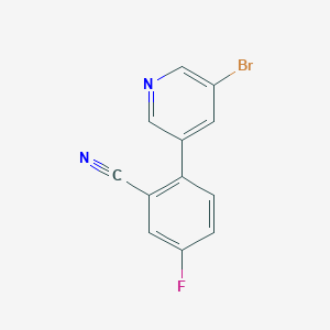 molecular formula C12H6BrFN2 B13984868 2-(5-Bromopyridin-3-yl)-5-fluorobenzonitrile 