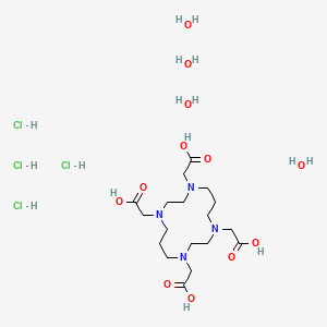 molecular formula C18H44Cl4N4O12 B1398488 2,2',2'',2'''-(1,4,8,11-Tetraazacyclotetradecane-1,4,8,11-tetrayl)tetraacetic acid tetrahydrochloride tetrahydrate CAS No. 314041-07-1