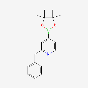 molecular formula C18H22BNO2 B13984921 Pyridine, 2-(phenylmethyl)-4-(4,4,5,5-tetramethyl-1,3,2-dioxaborolan-2-yl)- 